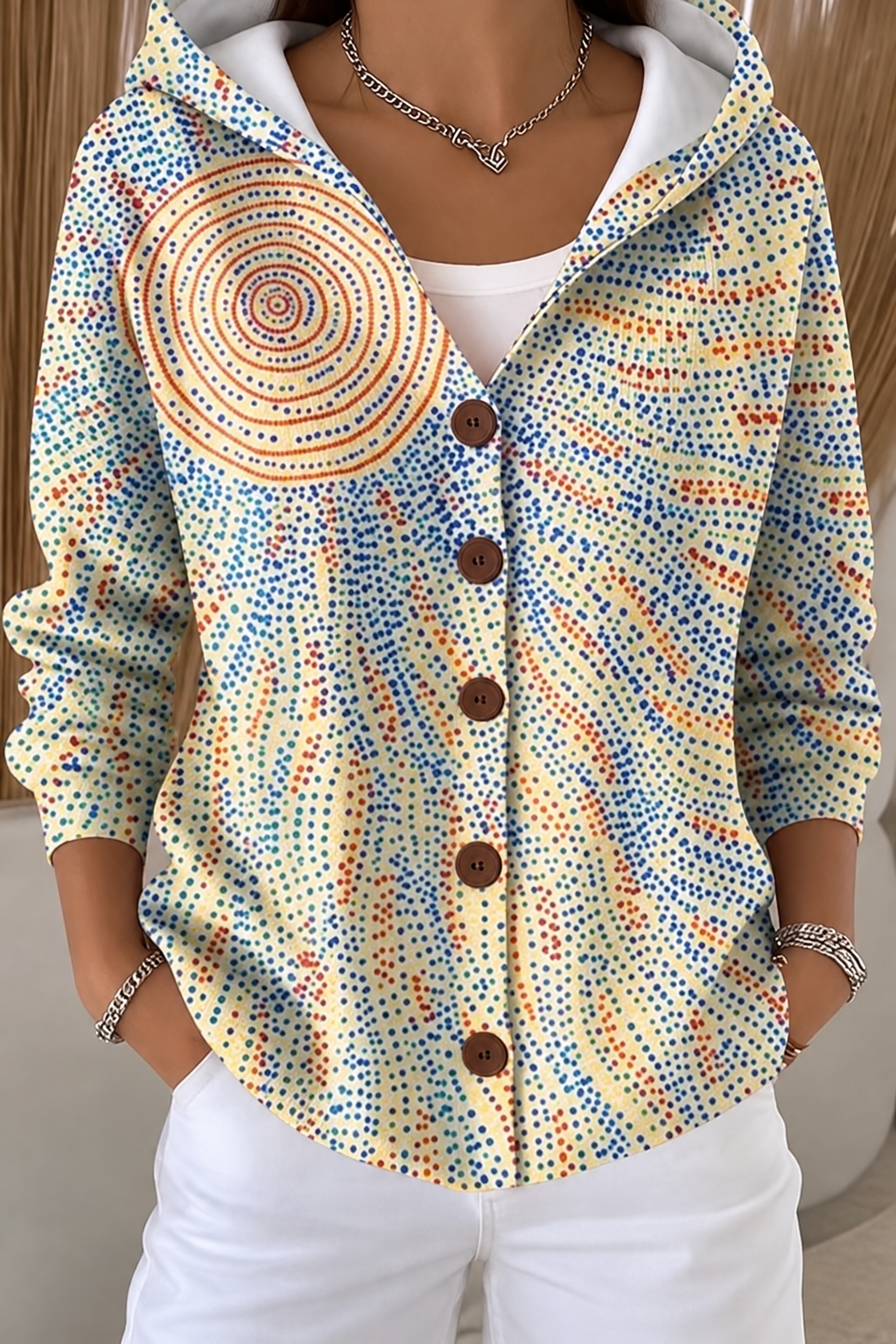 Shaharit Women's Button Cardigan — Elegant Knit Sweater 6