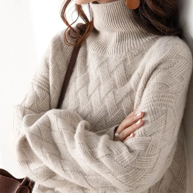 Women's Cashmere Turtleneck Sweater — Luxury Autumn Pullover 4