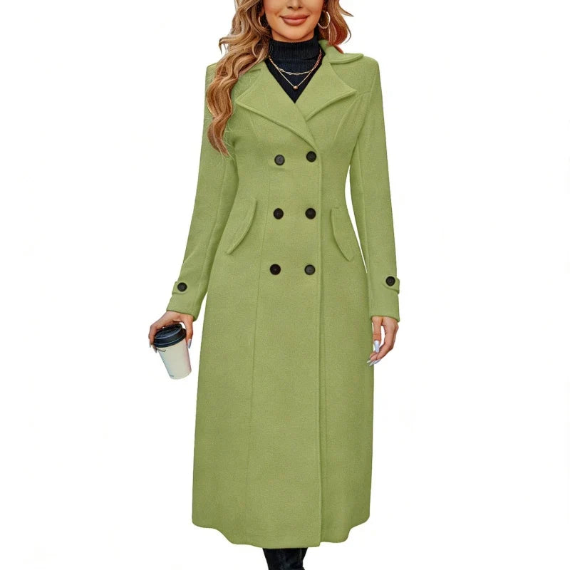 Double Breasted Wool Coat Women — Tailored Floor-Length 7