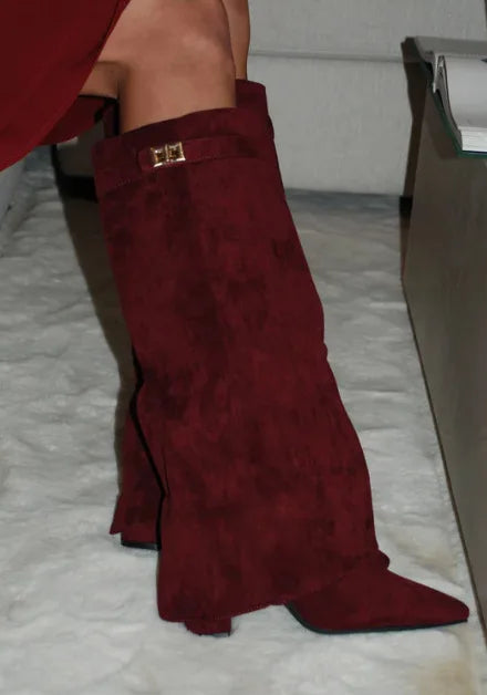 Women's Leather Thigh-High Boots with Buckle — Elegant Style 11