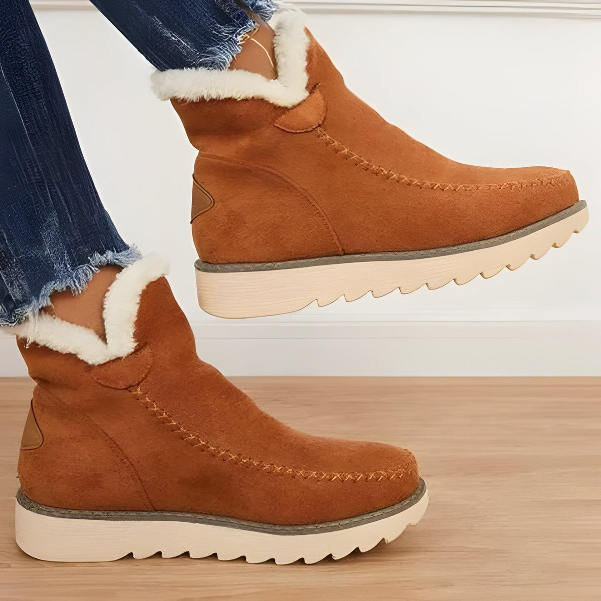 Freyolt Women's Lined Ankle Boots — Platform Winter Boots 6