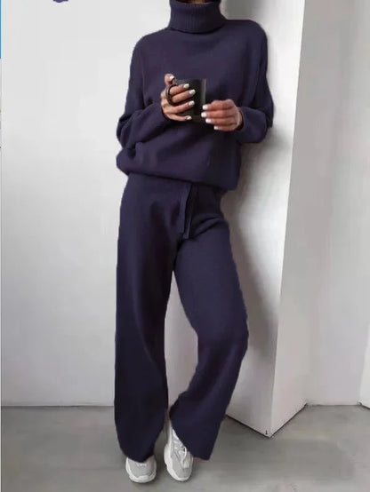 Women's Knit Two-Piece Set with Roll Neck — Cozy Loungewear 5