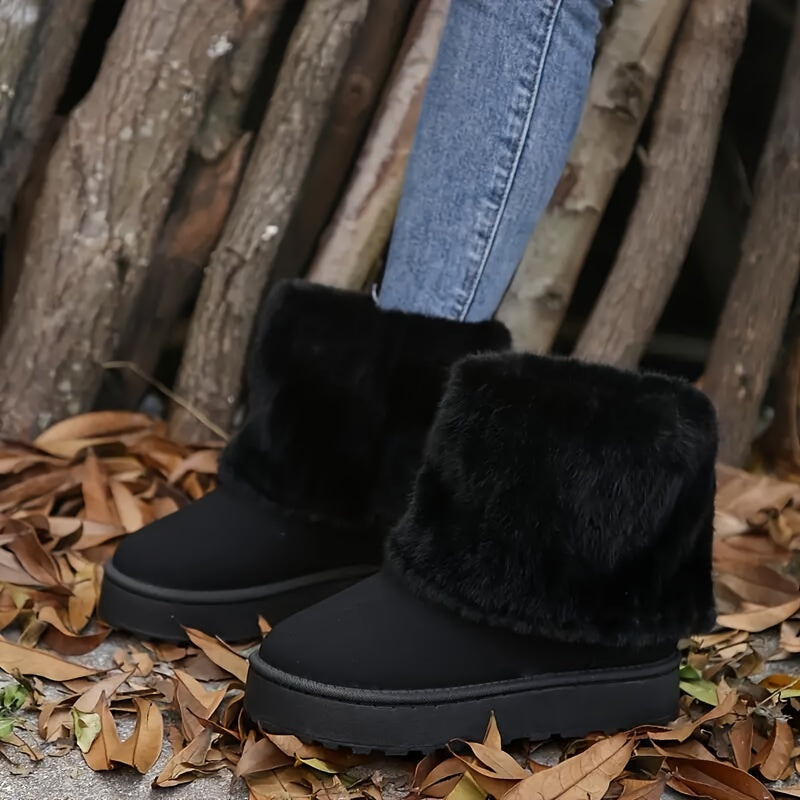 Women's Cozy Platform Winter Boots — Plush Lined Ankle Boot 7