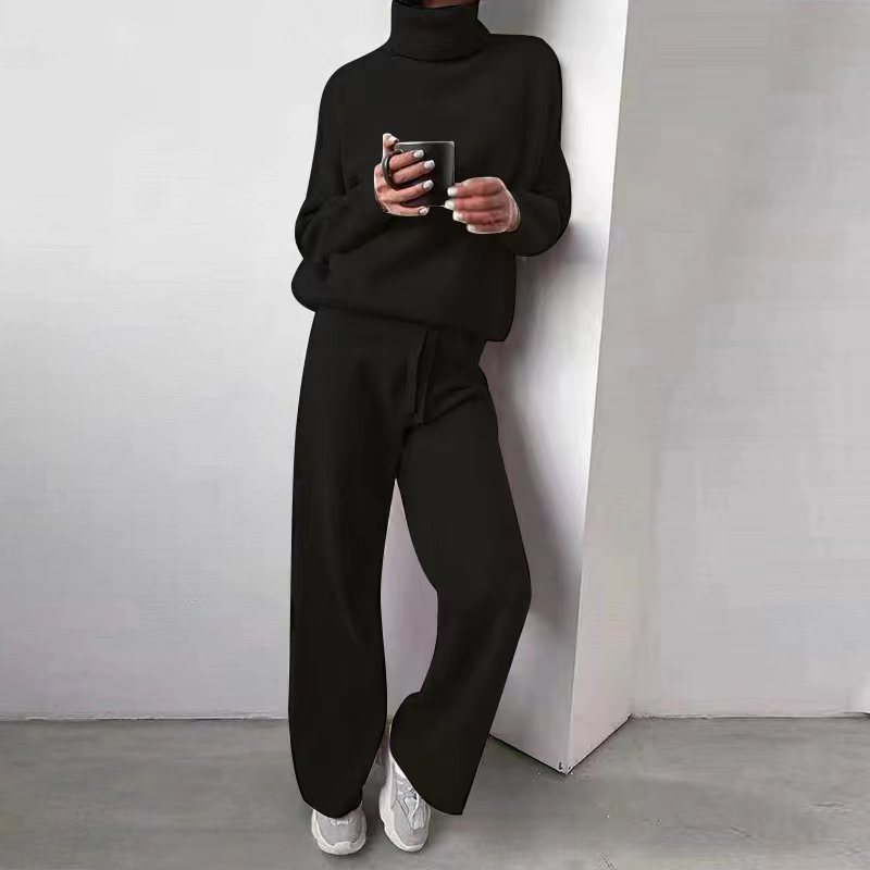 Women's Knit Two-Piece Set with Roll Neck — Cozy Loungewear 8