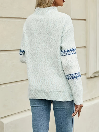 Women's Fair Isle Christmas Sweater — Cozy Snowflake Knit 4