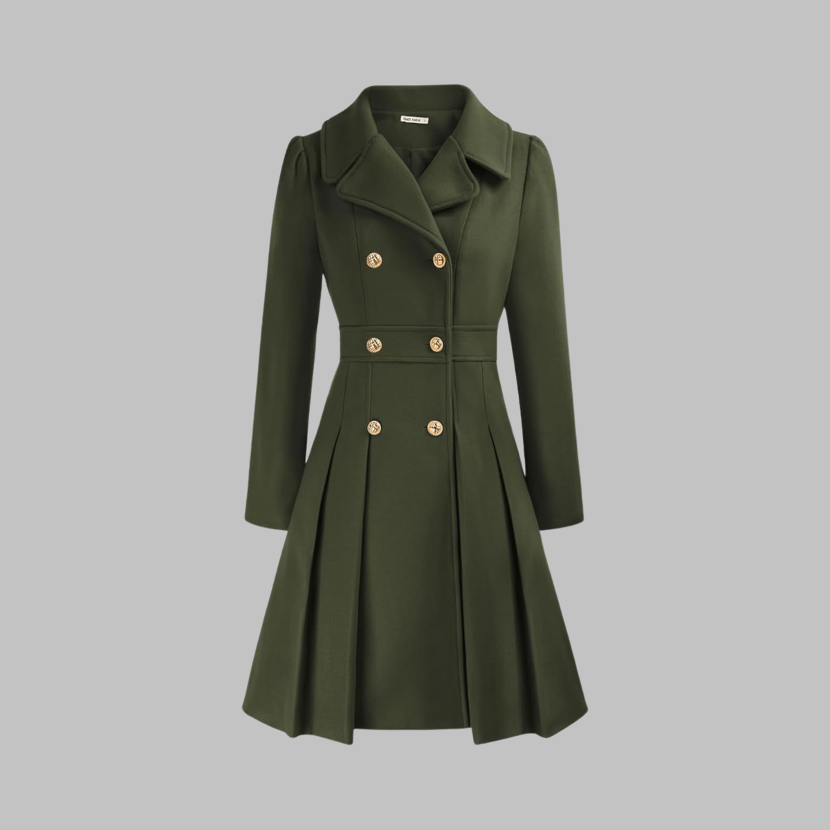 Women's Double Button Long Sleeve Coat — Elegant Classic Fit 12