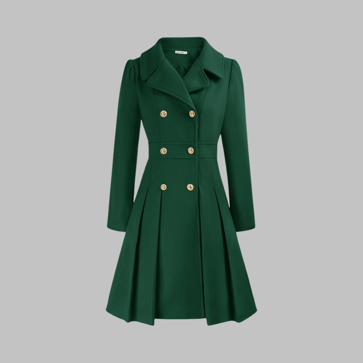 Women's Double Button Long Sleeve Coat — Elegant Classic Fit 13