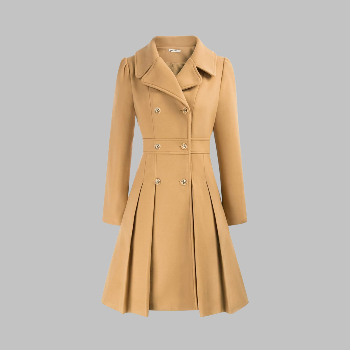 Women's Double Button Long Sleeve Coat — Elegant Classic Fit 14