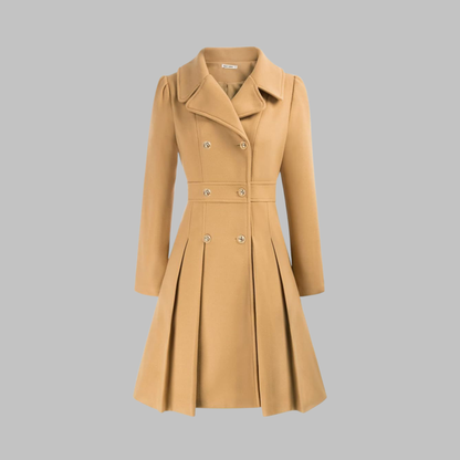 Women's Double Button Long Sleeve Coat — Elegant Classic Fit 14