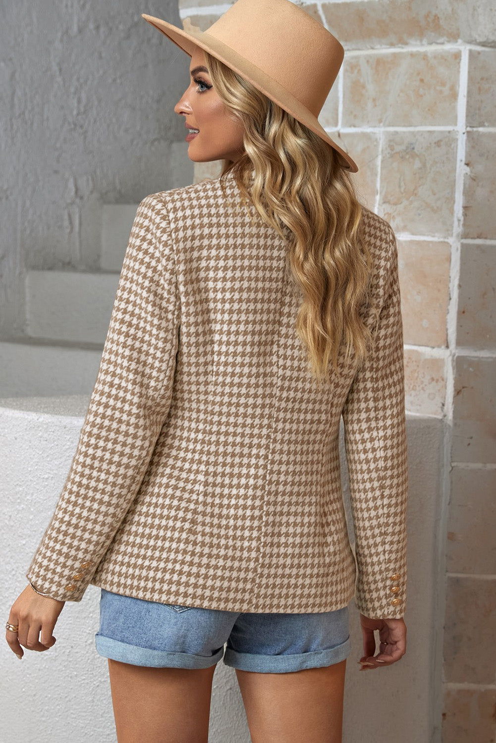 Women's Double Breasted Houndstooth Blazer — Tailored Fit 2