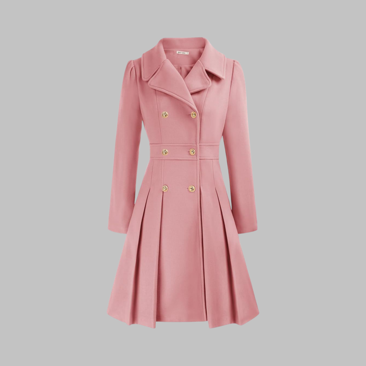 Women's Double Button Long Sleeve Coat — Elegant Classic Fit 15