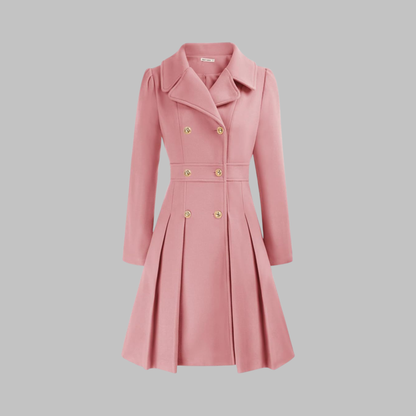 Women's Double Button Long Sleeve Coat — Elegant Classic Fit 15