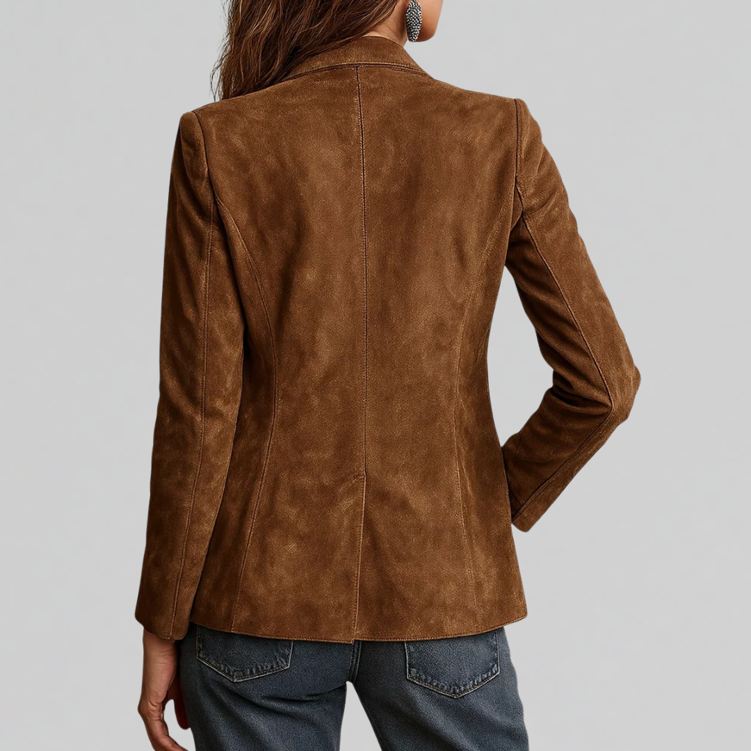 Women's Soft Suede-Touch Blazer — Tailored Relaxed Fit 2