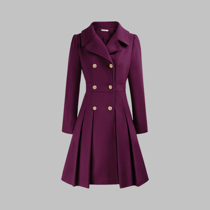 Women's Double Button Long Sleeve Coat — Elegant Classic Fit 16