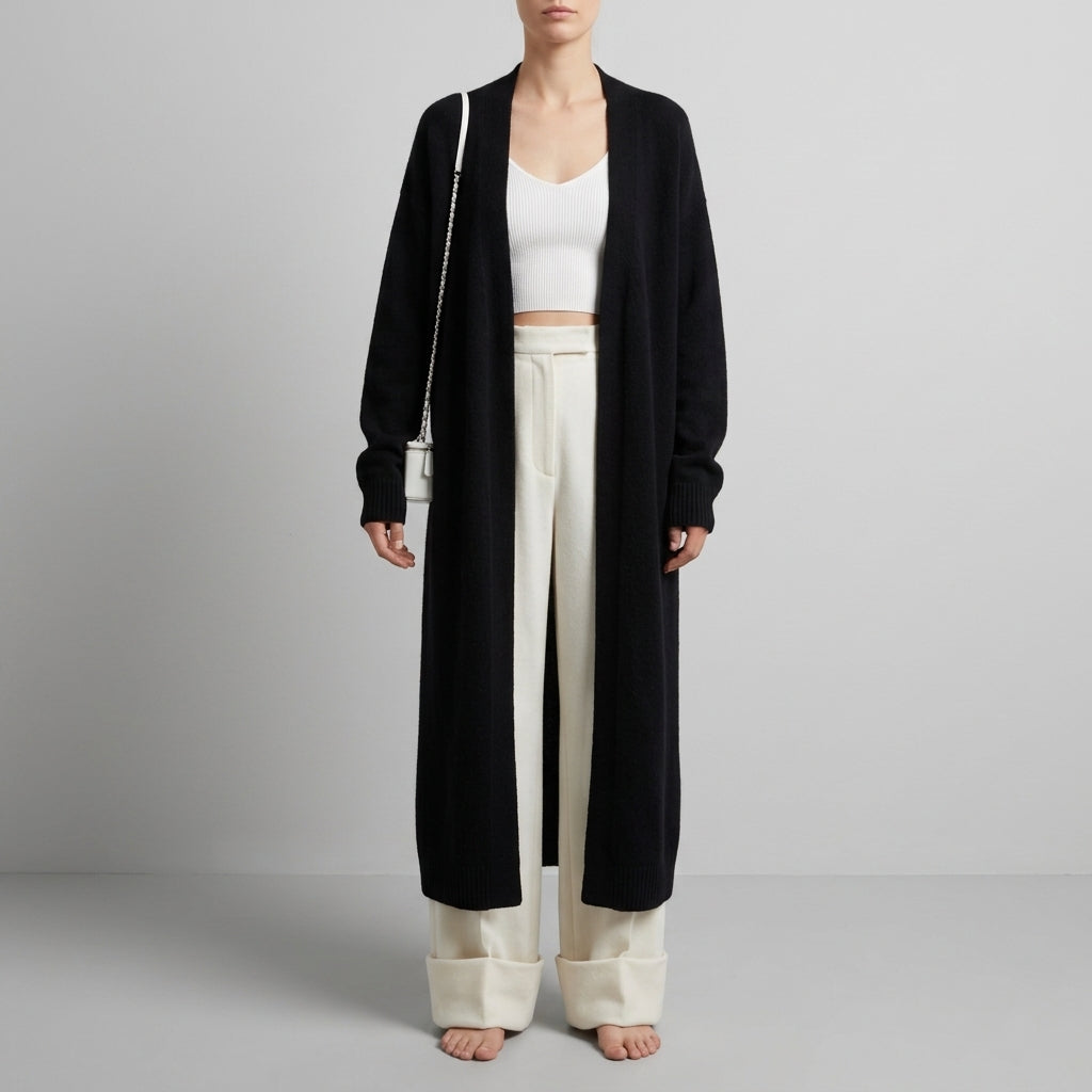 Fluffy Long Cardigan Women — Soft Knit Layering Piece 3