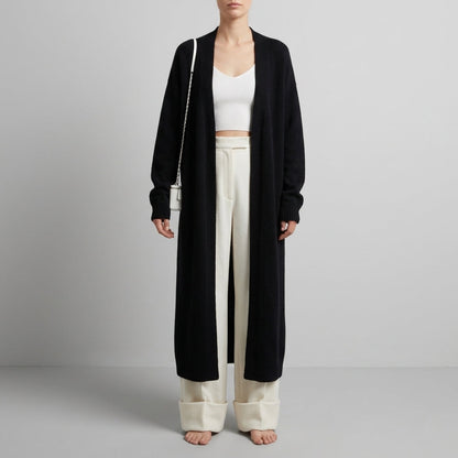 Fluffy Long Cardigan Women — Soft Knit Layering Piece 3