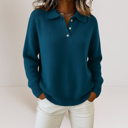 Soft Knit Sweater with Collar — Elegant Women's Pullover 2