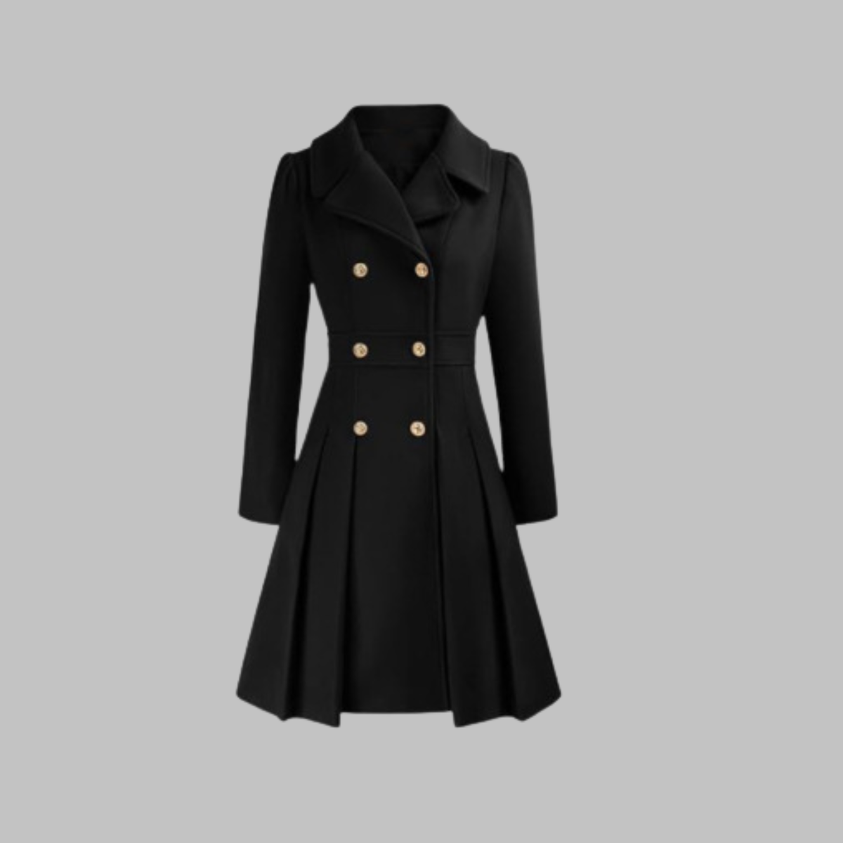 Women's Double Button Long Sleeve Coat — Elegant Classic Fit 19