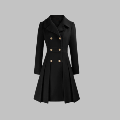Women's Double Button Long Sleeve Coat — Elegant Classic Fit 19