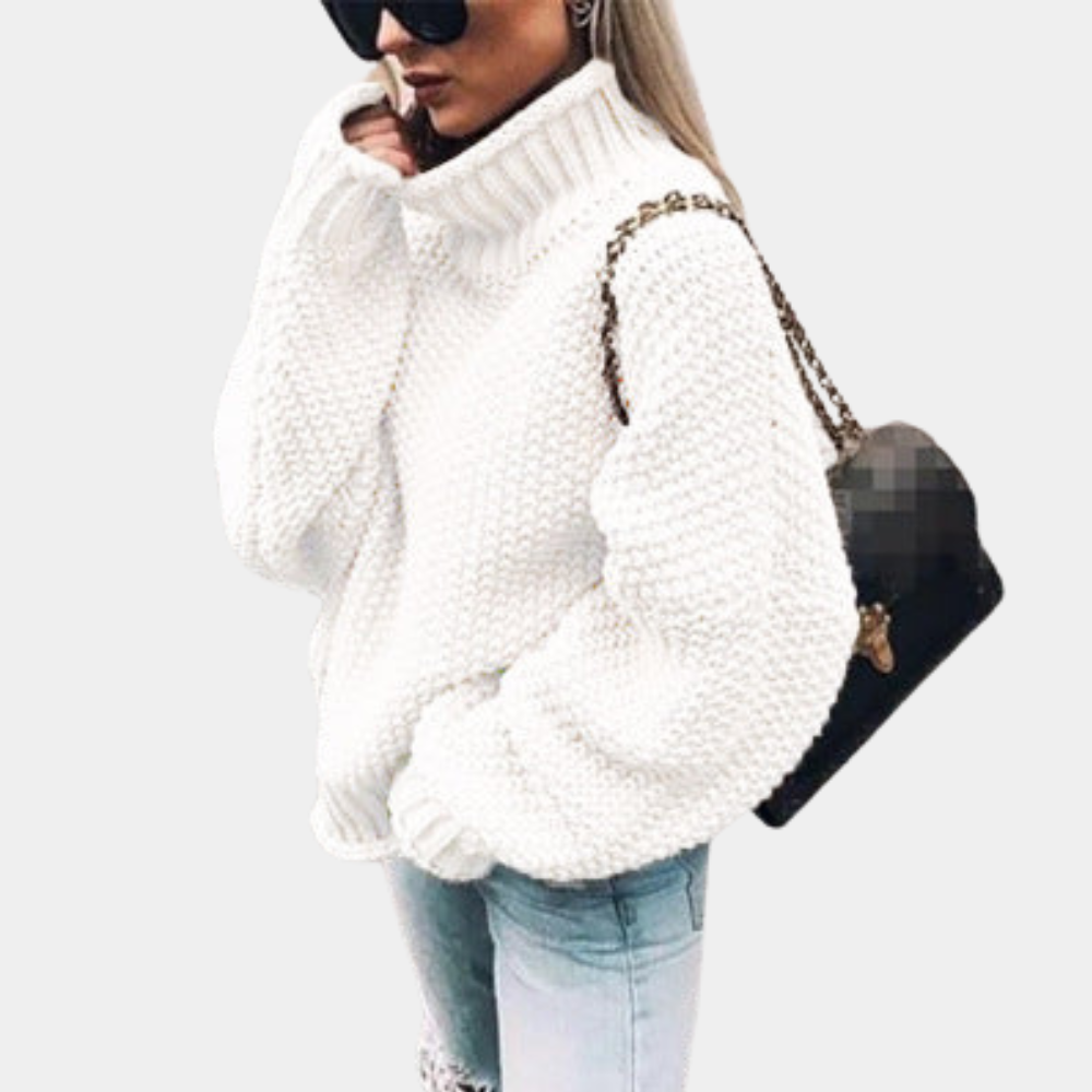 Women's Oversized Chunky Turtleneck Sweater — Winter Knit 5