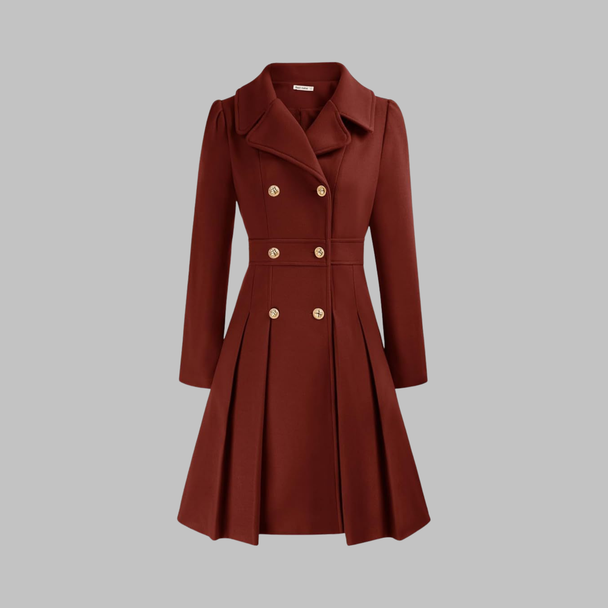 Women's Double Button Long Sleeve Coat — Elegant Classic Fit 1