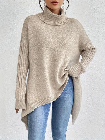 Nuvella Cashmere Blend Turtleneck Sweater — Soft & Elegant 2