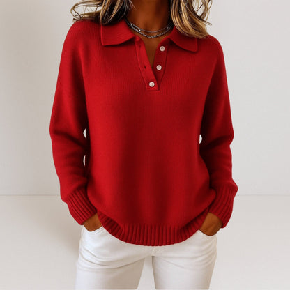 Soft Knit Sweater with Collar — Elegant Women's Pullover 3