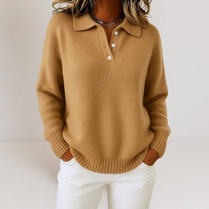 Soft Knit Sweater with Collar — Elegant Women's Pullover 5