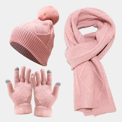 3-Piece Winter Set — Scarf, Hat & Touchscreen Gloves for Women 13