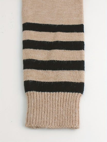 Women's Ribbed Sweater with Striped Cuffs — Sizes S to XL 19