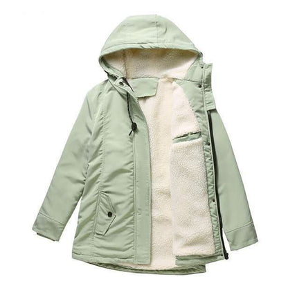 Women's Sherpa-Lined Hooded Parka — Drawstring & Flap Pockets 8