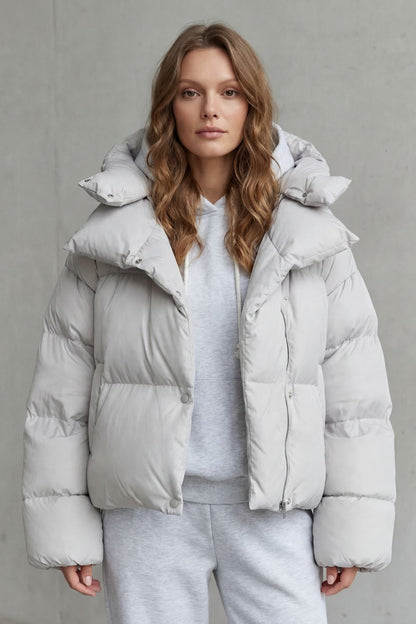 Women's Cropped Puffer Jacket — Cloud-Soft & Warm Daily Wear 2