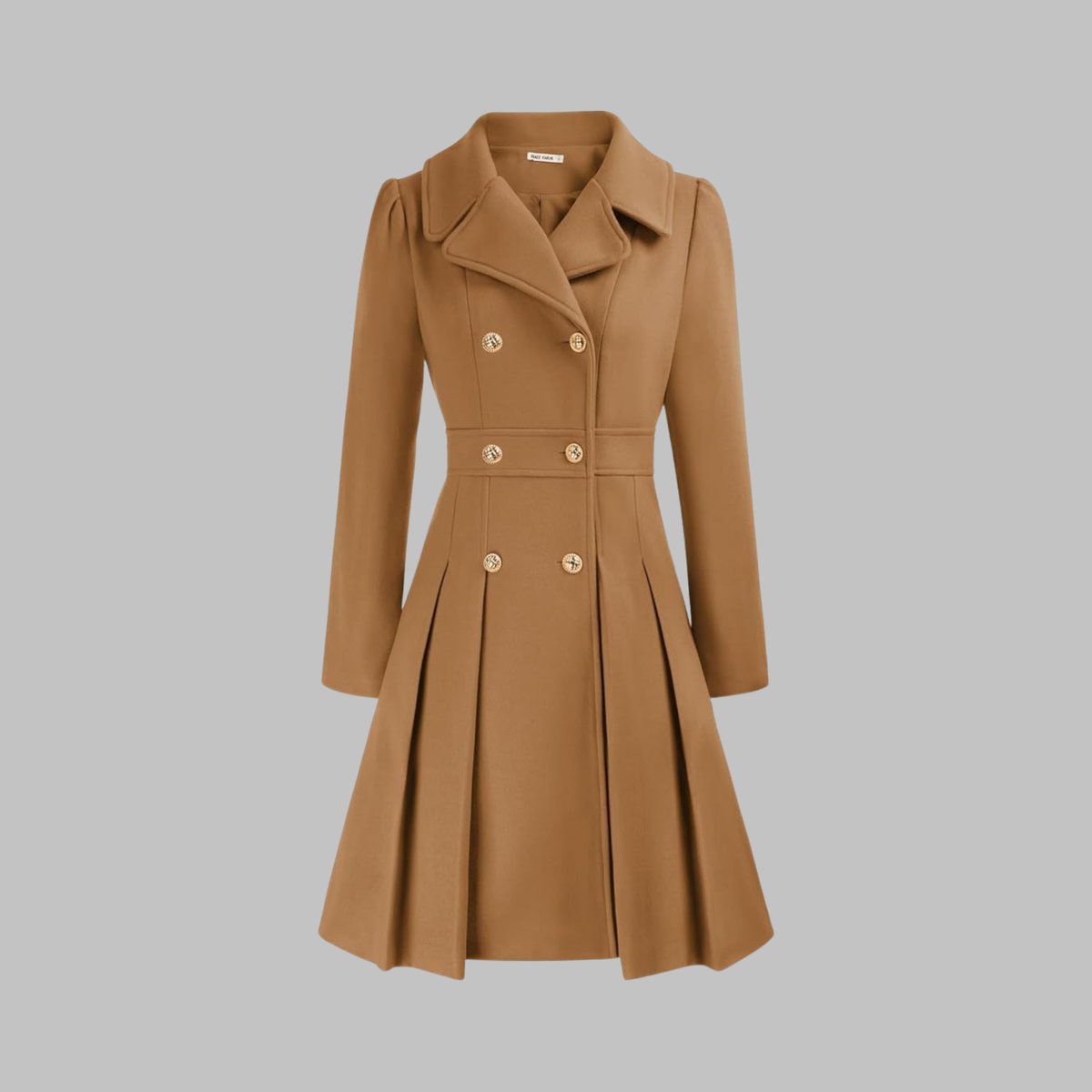 Women's Double Button Long Sleeve Coat — Elegant Classic Fit 2
