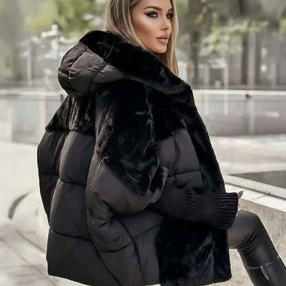 Oversized Women's Puffer Jacket with Faux Fur Hood — S to 3XL 8