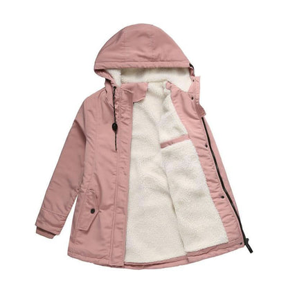 Women's Sherpa-Lined Hooded Parka — Drawstring & Flap Pockets 1