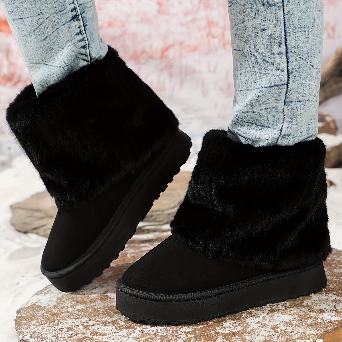 Women's Cozy Platform Winter Boots — Plush Lined Ankle Boot 4