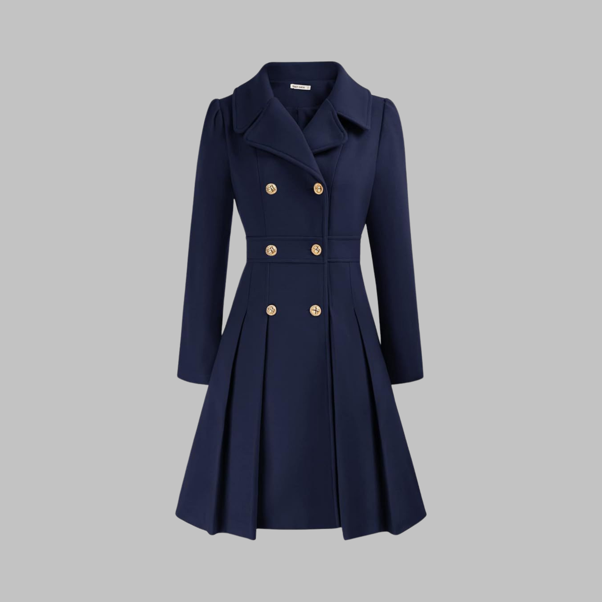 Women's Double Button Long Sleeve Coat — Elegant Classic Fit 3