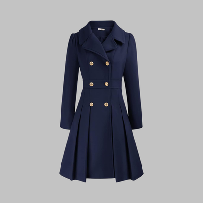 Women's Double Button Long Sleeve Coat — Elegant Classic Fit 3