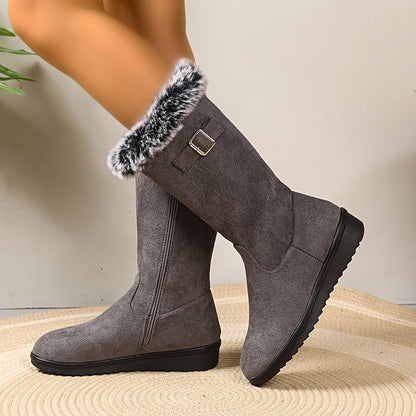 Fur-Trimmed Winter Boots Women — Warm Lined Side Zip 3
