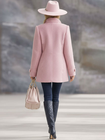 Women's Vintage Fleece Zip-Up Jacket — Relaxed Fit Stand Collar 4