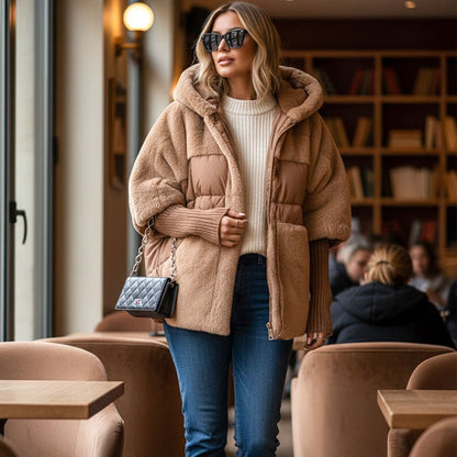 Oversized Women's Puffer Jacket with Faux Fur Hood — S to 3XL 6