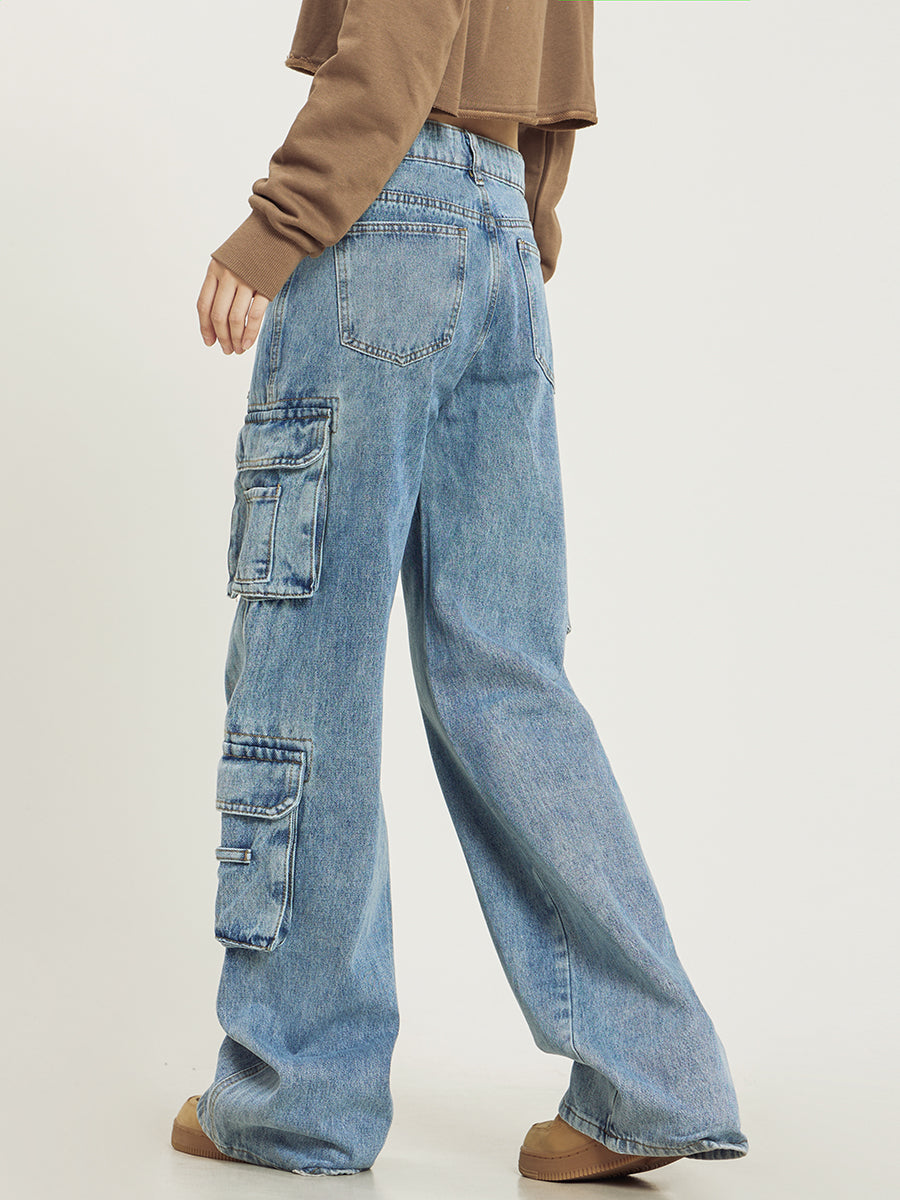 Baggy Cargo Jeans Women – Wide Leg Relaxed Fit Denim 2