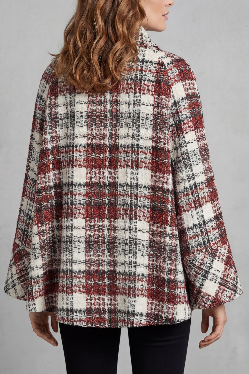 Women's Vintage Check Flare Wool Cape Coat — Sizes S–2XL 4