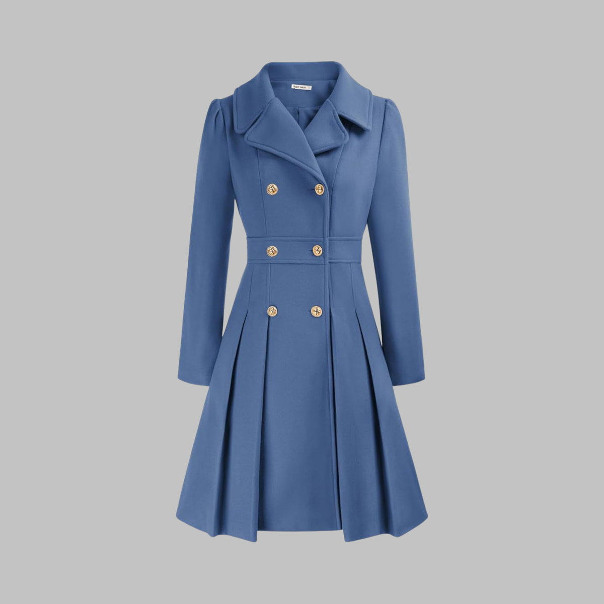 Women's Double Button Long Sleeve Coat — Elegant Classic Fit 4
