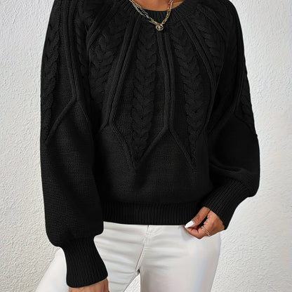 Women's Cable Knit Jumper with Balloon Sleeves — 11 Colors 7