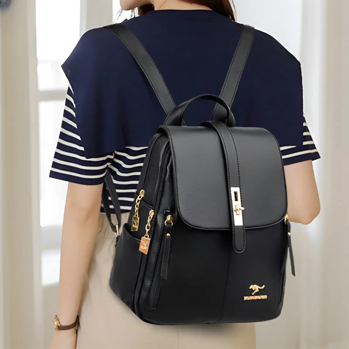 Emily Women's Leather Backpack — Elegant & Water-Repellent 7