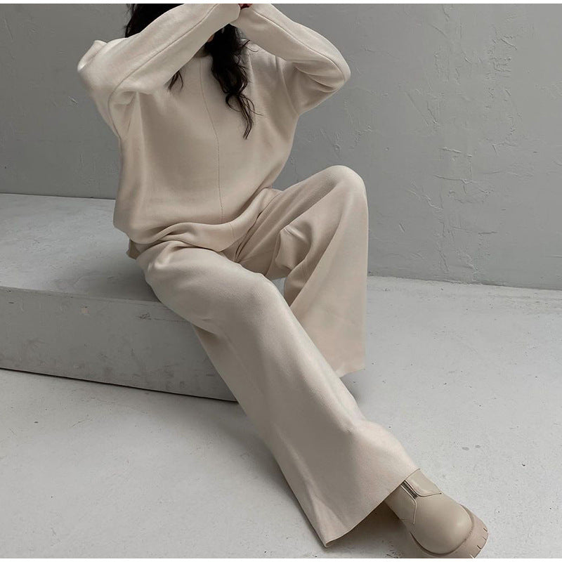 Women's Knit Two-Piece Set — Turtleneck & Wide Leg Trousers 2