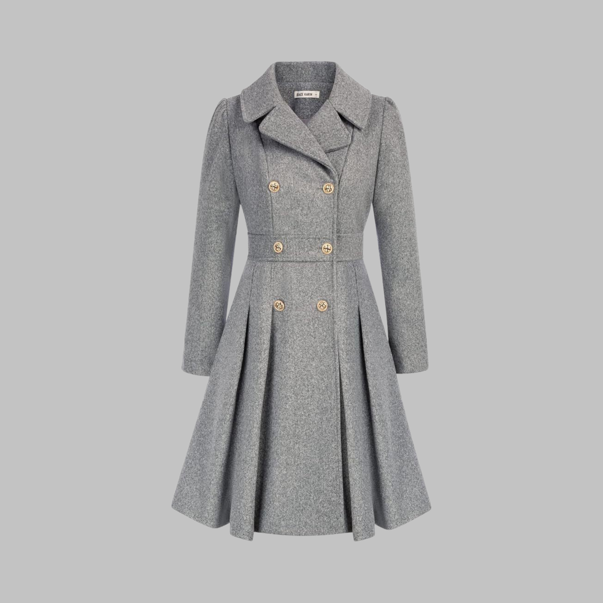 Women's Double Button Long Sleeve Coat — Elegant Classic Fit 5
