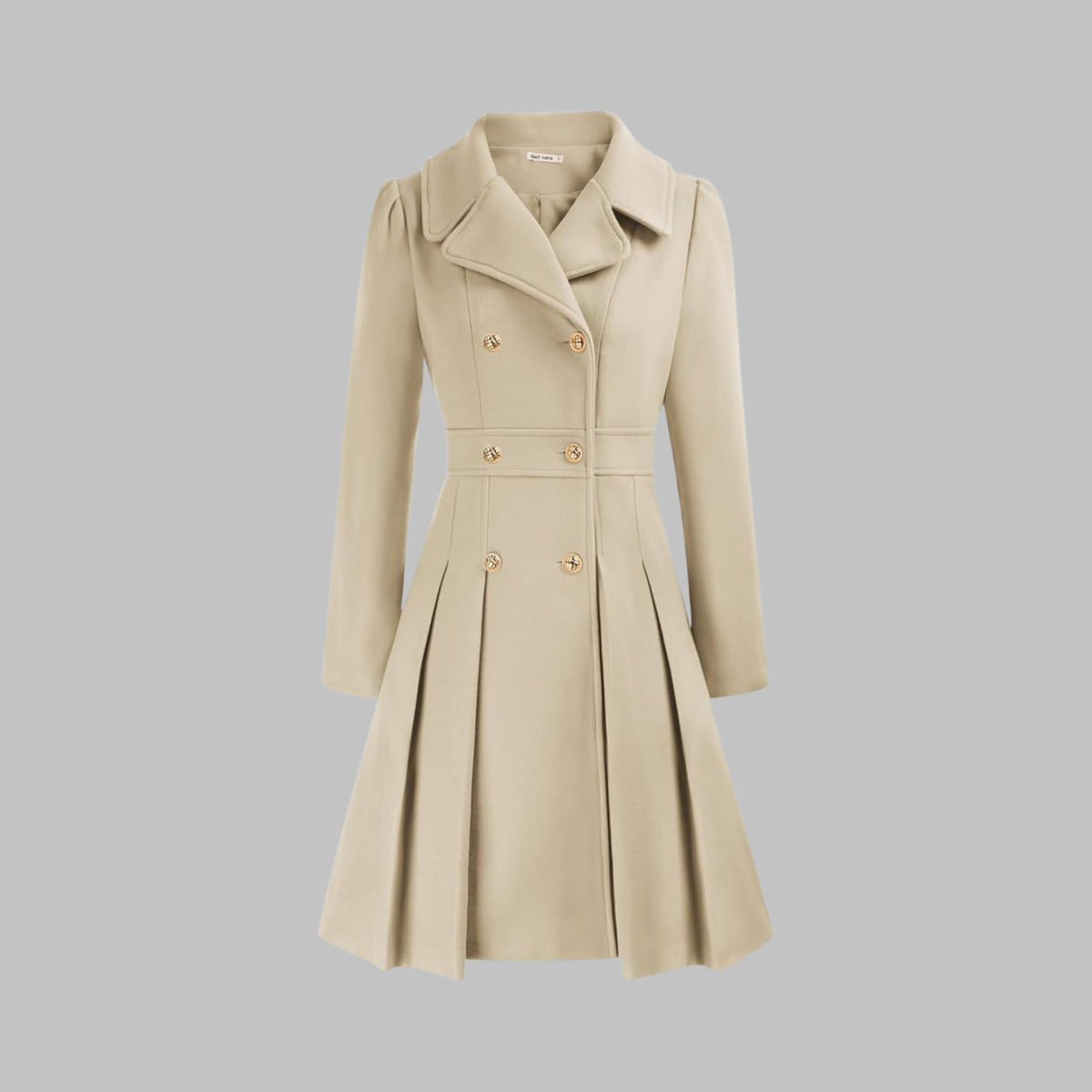 Women's Double Button Long Sleeve Coat — Elegant Classic Fit 6