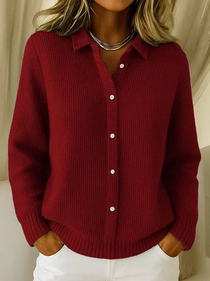 Elegant Longline Knit Cardigan Women — Button-Front Cozy Fit 3